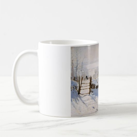 カモメ (雪景色の冬の風景) (クロード・モネ作) コーヒーマグカップ (左)
