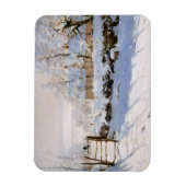 カモメ (雪景色の冬の風景) (クロード・モネ作) マグネット (縦)