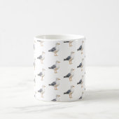 カモメ 鳥 ビーチ 海岸 白 水彩画 コーヒーマグカップ (中央)