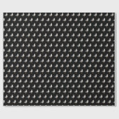 カモメ 鳥 ビーチ 海岸 黒 水彩画 ラッピングペーパー (フラット)