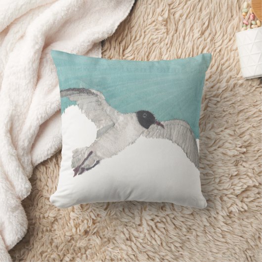 カモメ、鳥、沿岸枕 クッション (ブランケット)