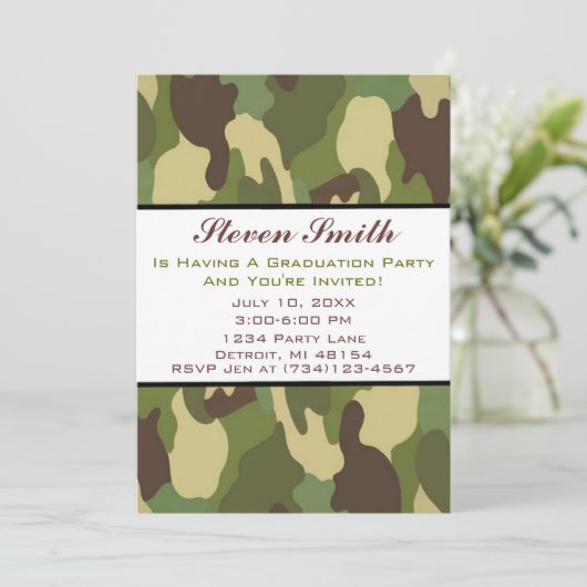 カモ卒業式招待状 招待状 (スタンド正面)