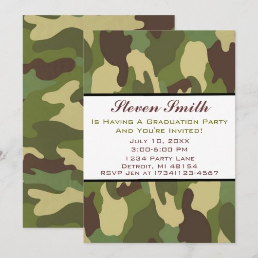 カモ卒業式招待状 招待状 (正面/裏面)