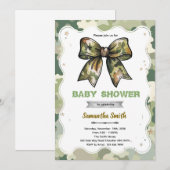 カモ柄リボン ベビーシャワー招待状 招待状 (正面/裏面)