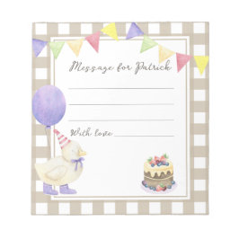 カモ誕生日タイムカプセルメッセージ ノートパッド