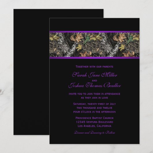 カモ ウェディング 招待状 (正面/裏面)