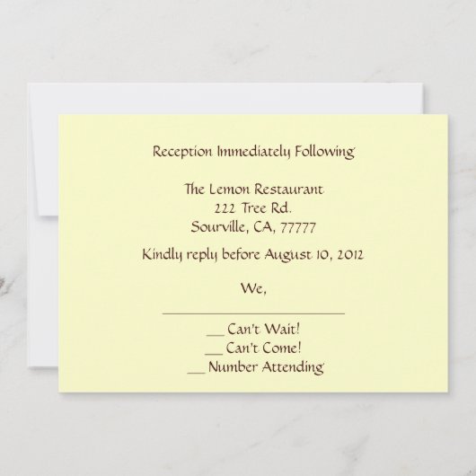 カモ フラクタル 受付 RSVP 招待状 (裏面)