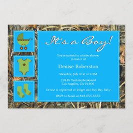 カモ - 男の子が生まれました! - ベビーシャワー招待状 招待状