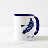 カヤカーズ·ネービー·ブパーソナライズされたルー·カヤックのために マグカップ (正面右)