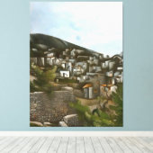 カヤコイヒストリカルギリシャの家々芸術的抽象芸術 キャンバスプリント (インサイチュ (ウッドフロア))