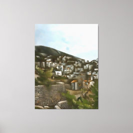 カヤコイヒストリカルギリシャの家々芸術的抽象芸術 キャンバスプリント