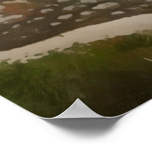 カヤコイヒストリカルギリシャの家々芸術的抽象芸術 ポスター (角)