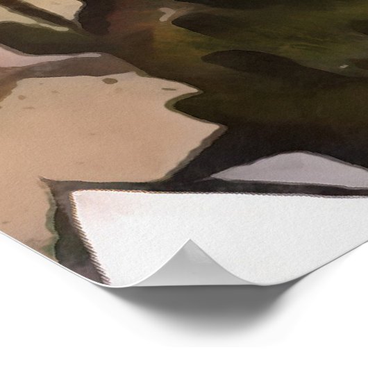 カヤコイ・フェティエ捨てられた町の幾何学芸術 ポスター (角)