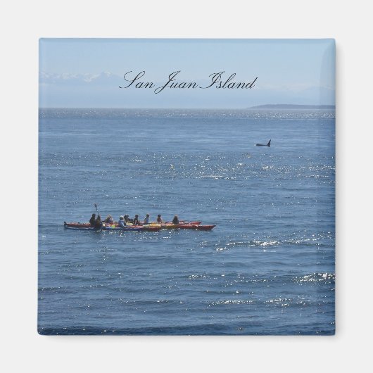 カヤッカーとオルカ マグネット (正面)