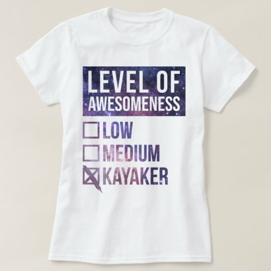 カヤックおもしろいアートレベルOf Kayking_575 Tシャツ (デザイン正面)