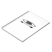 カヤックおよびかい、シンプルで黒い線画のデザイン ノートブック (左側)