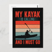 カヤックが呼び出してきて行かなくちゃ ポストカード (正面/裏面)