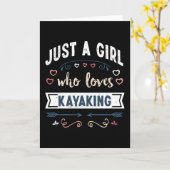 カヤックが大好きな女の子の面白いギフト カード (黄色い花)