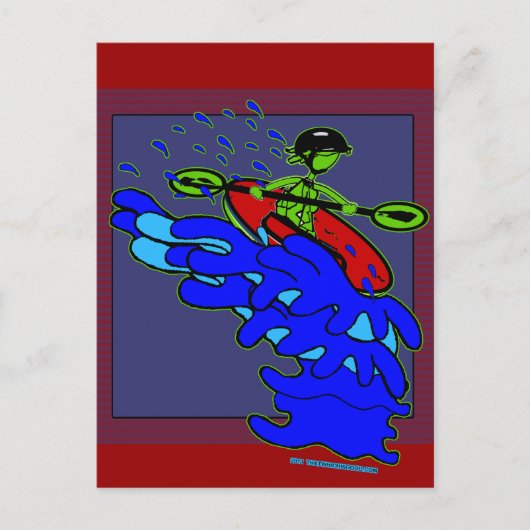 カヤックでウォーターフォールのシャツ&モノを ポストカード (正面)