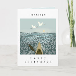 カヤックとサンドヒルクレーン水の上に招待状 招待状