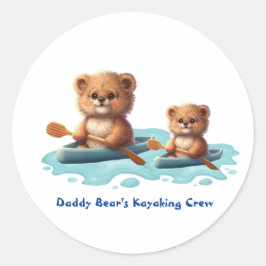 カヤックのかわいいパパとベビークマカスタマイズ ラウンドシール