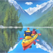 カヤックのカップル |カヤックのテーマ シール (正面)