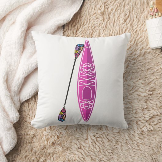 カヤックの女の子 クッション (ブランケット)