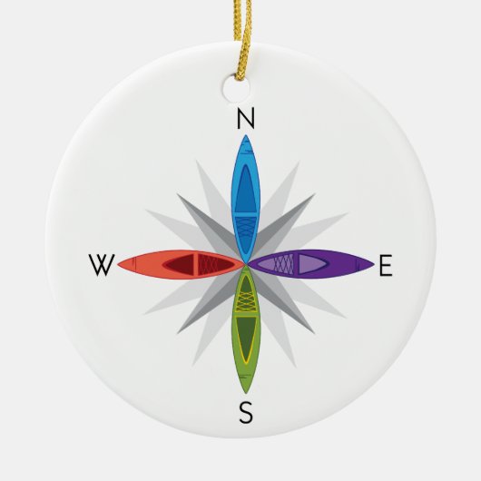 カヤックの方向 セラミックオーナメント (正面)