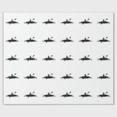 カヤックの棒の人のロゴ ラッピングペーパー (フラット)