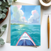 カヤックの水彩画 ポストカード