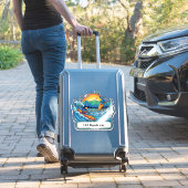 カヤックの河川愛好家用郵便箱住所ラベル シール (スーツケースインサイチュ)