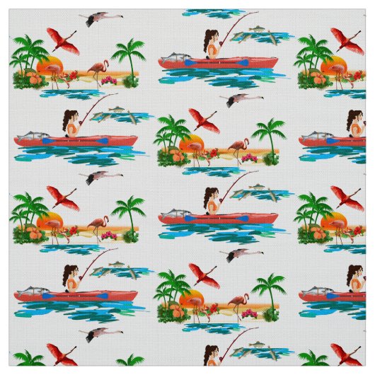 カヤックの魚釣りの生地 ファブリック (見本)