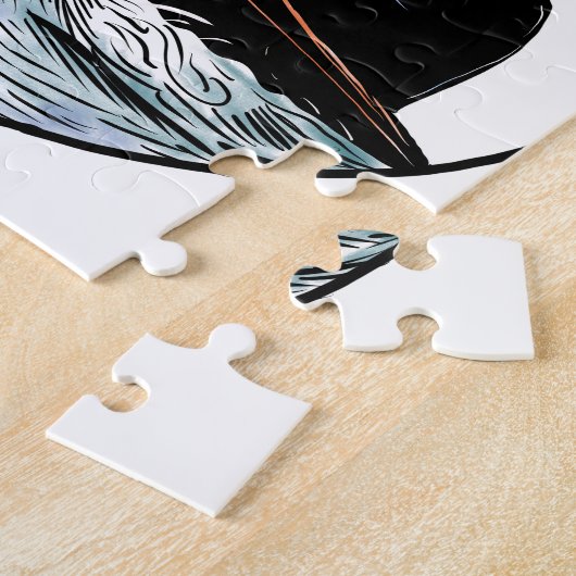 カヤックのPaddlerのカヌーScratchboard ジグソーパズル (側面)