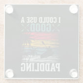 カヤックはパドルを使える ガラスコースター (裏面)