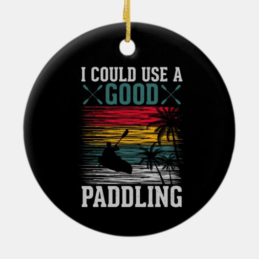 カヤックはパドルを使える セラミックオーナメント (裏面)