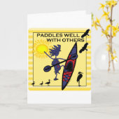 カヤックは黄色でよく漕ぎます カード (黄色い花)