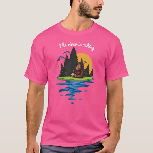 カヤックやキャンプ好きへの面白いギフトアート Tシャツ (正面)