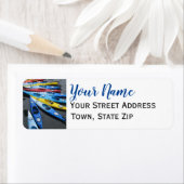 カヤックをテーマにしたパーソナライズされた差出人住所ラベル ラベル (インサイチュ)