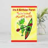 カヤックをテーマにしたパーティーの招待状 招待状 (スタンド正面)