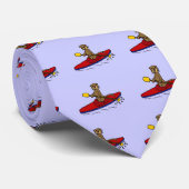 カヤックを漕いでいるおもしろいなカワウソ ネクタイ (ロール)