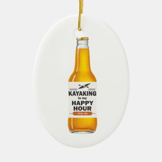 カヤックを漕ぐことは私の楽しい時間です セラミックオーナメント (正面)