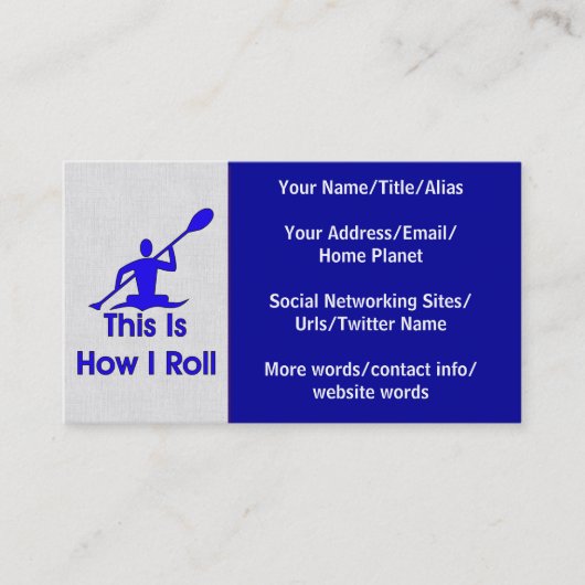 カヤックを漕ぐこと 名刺 (正面)