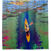 カヤックを漕ぐウォーター・スポーツの浴室 シャワーカーテン (正面)