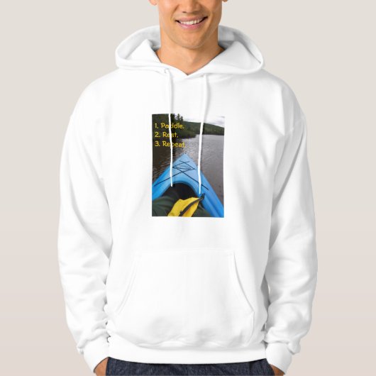 カヤックを漕ぐフード付きスウェットシャツ パーカ (正面)