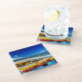 カヤックを漕ぐ夏 ガラスコースター (アングル)