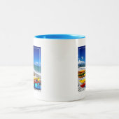 カヤックを漕ぐ夏 ツートーンマグカップ (中央)