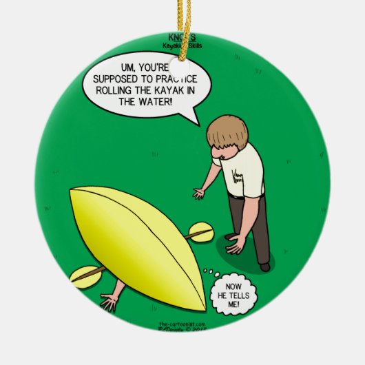 カヤックを漕ぐ技術 セラミックオーナメント (正面)