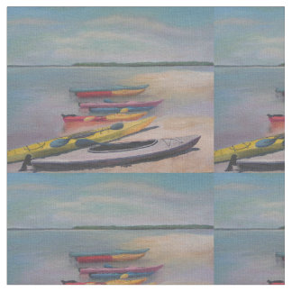 カヤックを漕ぐ旅行 ファブリック