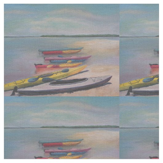 カヤックを漕ぐ旅行 ファブリック (クローズアップ)