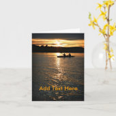 カヤックを漕ぐ日没 カード (黄色い花)